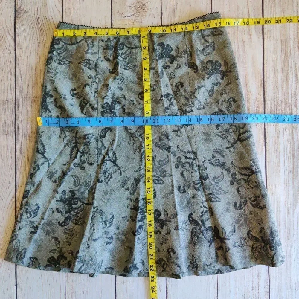 Ann Taylor A-Line floral wool blend skirt sz 10P